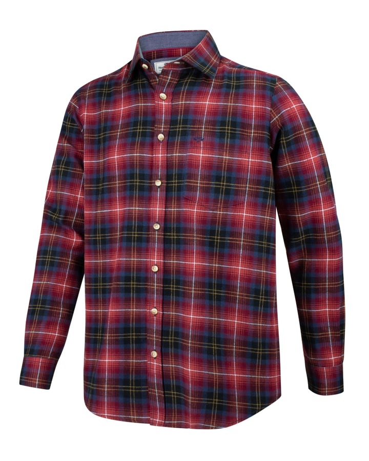 Hoggs Of Fife Pitmedden LS Flannel Check Shirt Rust Check