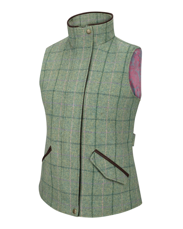 Hoggs Of Fife Roslin Ladies Technical Tweed Waistcoat Spring Bracken