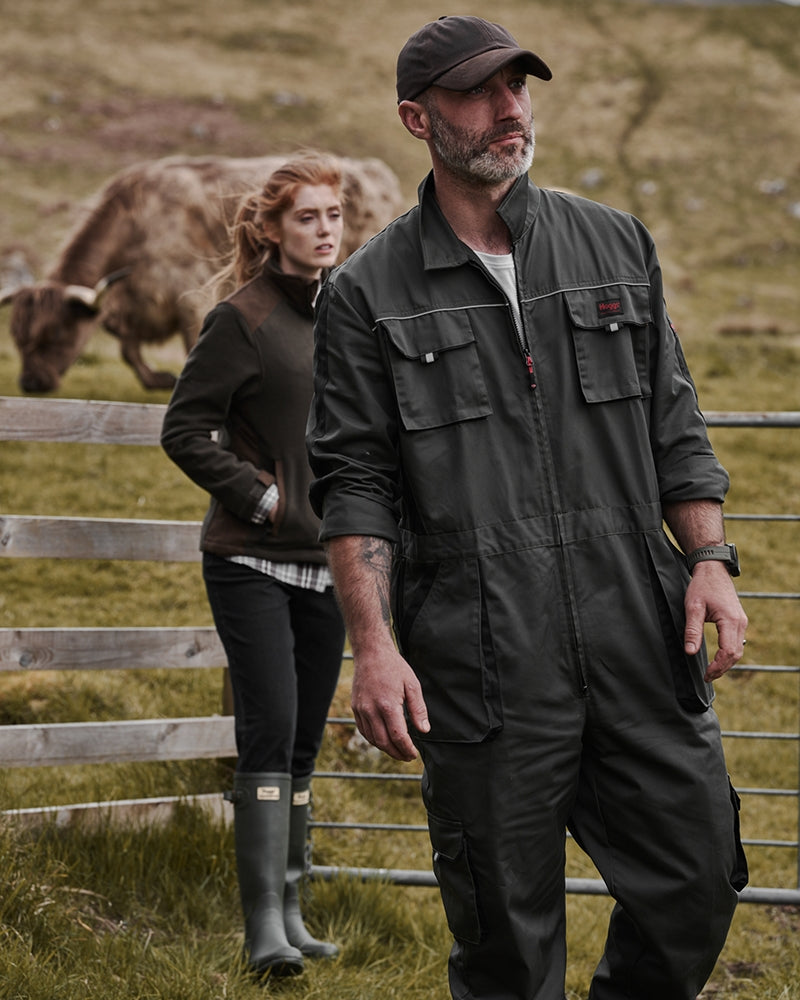 Hoggs Of Fife WorkHogg Coverall - Zipped Spruce/Black