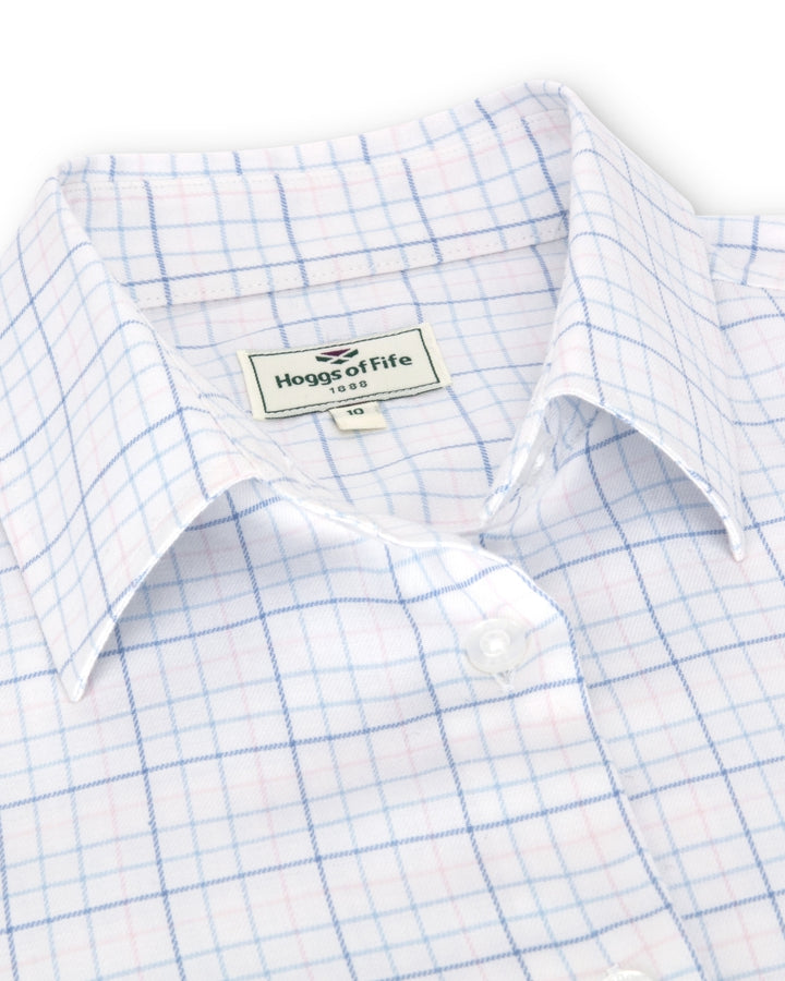 Hoggs Of Fife Callie Twill Shirt White/Pink/Blue