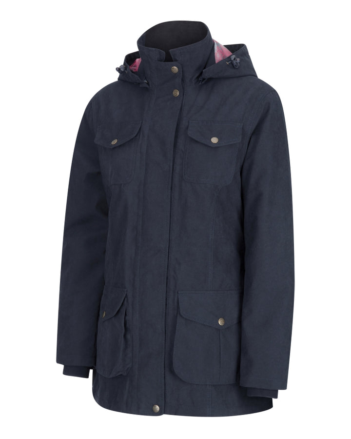 Hoggs Of Fife Struther Ladies Field Coat (with hood) Navy