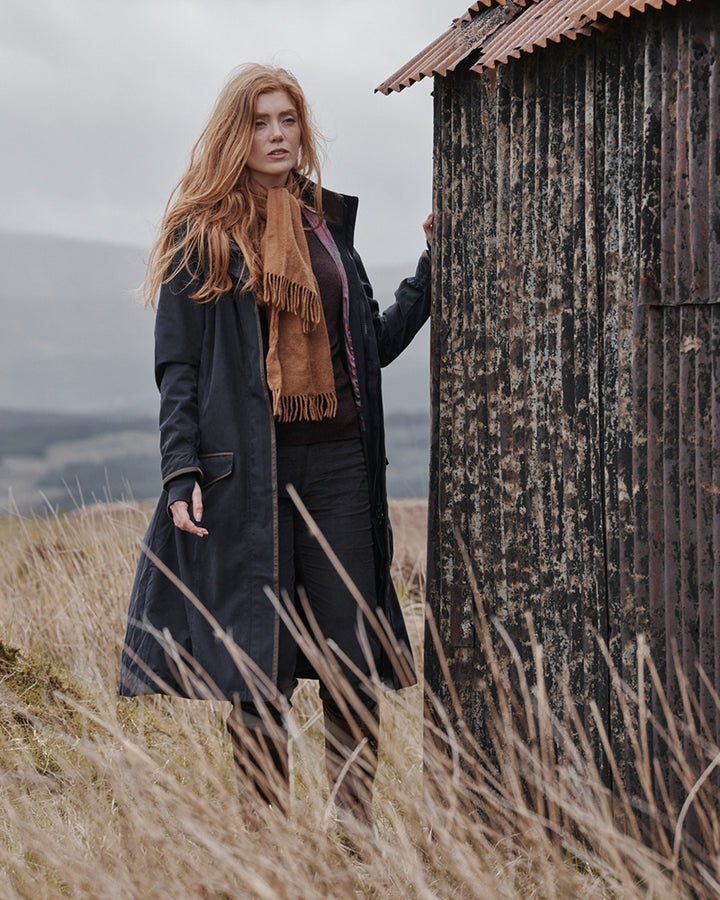 Hoggs Of Fife Struther Ladies Long Coat Navy