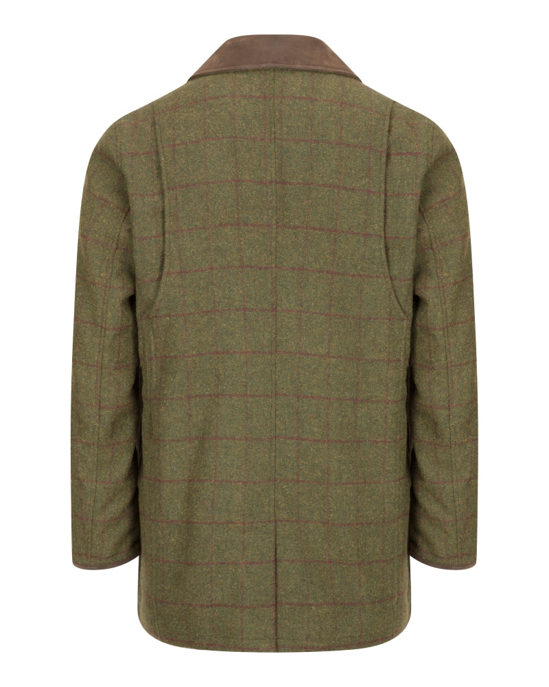 Hoggs Of Fife Tummel Tweed Field Coat Olive/Wine