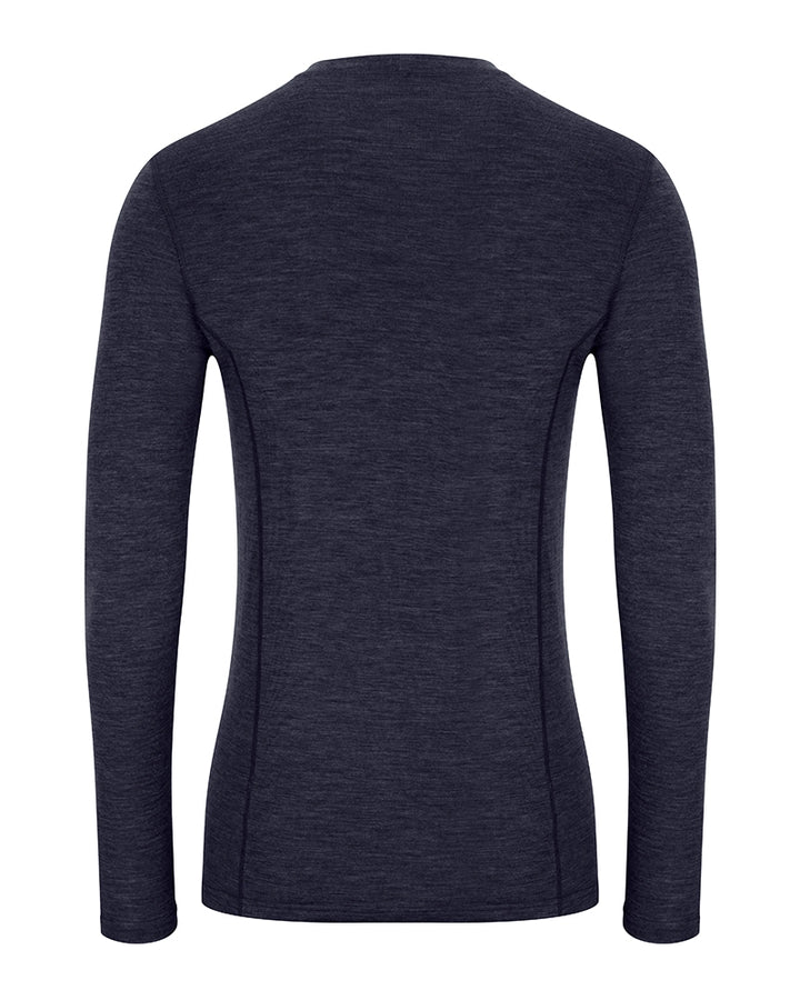 Hoggs Of Fife 100% Merino Wool Crew Neck Base Layer Long Sleeve Navy