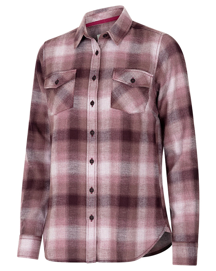 Hoggs Of Fife Isla Flannel Check Shirt Burgundy