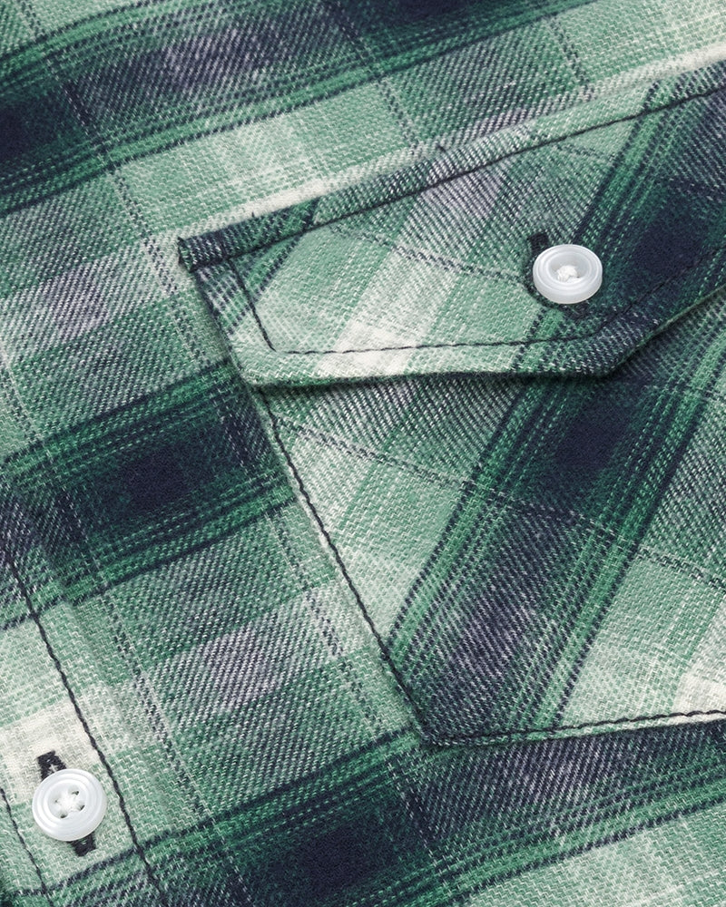 Hoggs Of Fife Isla Flannel Check Shirt Green