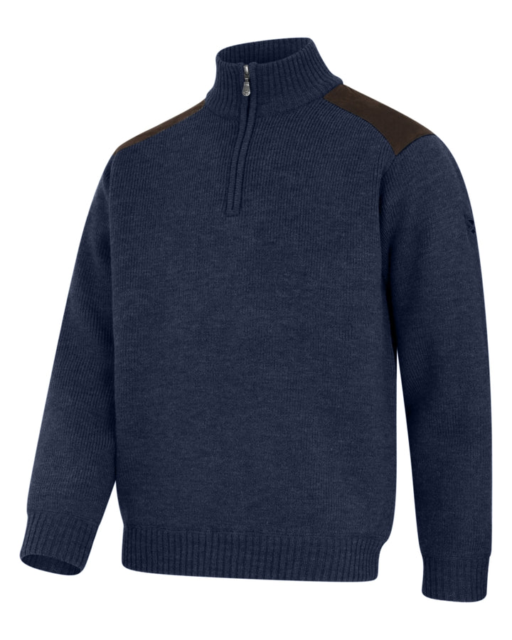 Hoggs Of Fife Hebrides II Zip Neck Windproof Pullover Storm Blue