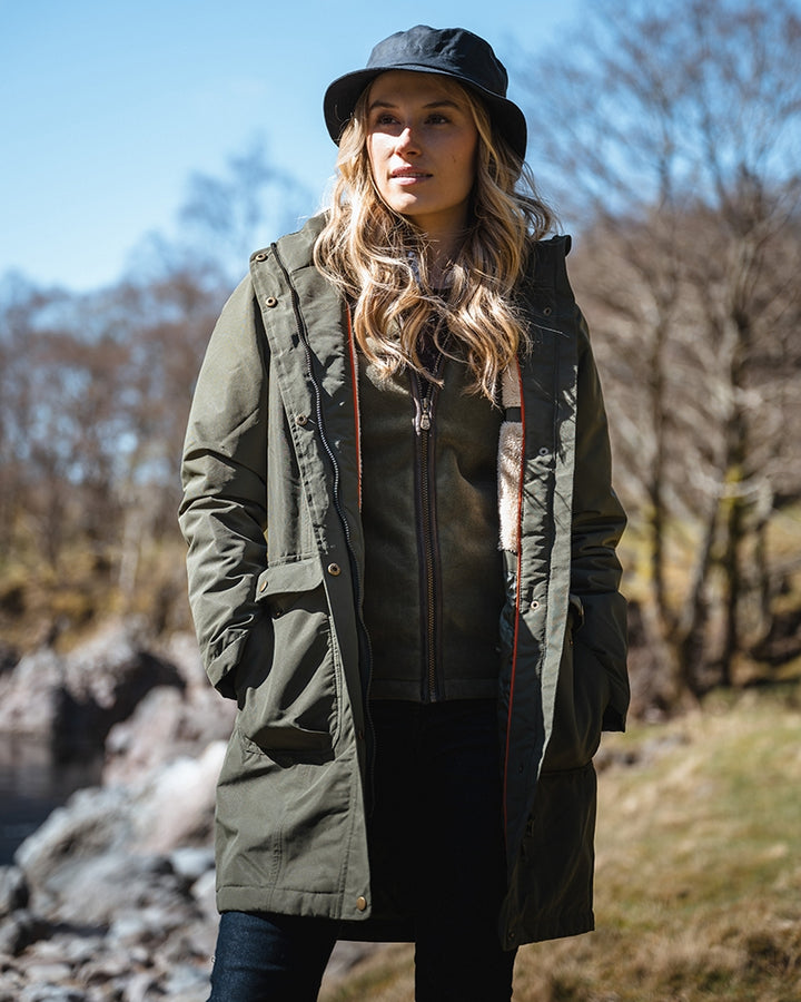 Hoggs Of Fife Walker Ladies Long Coat Fern Green